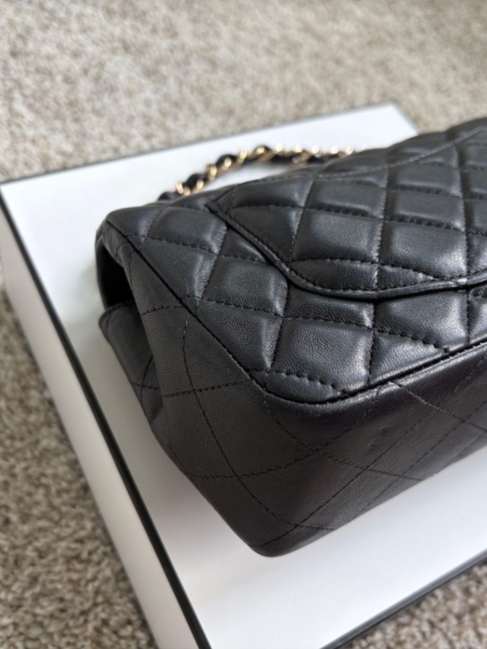 Chanel Classic Black Lambskin Flap Rectangular Mini LGHW 24 series - Picture 15 of 17